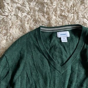 Green Old Navy Long Sleeve V Neck Sweater